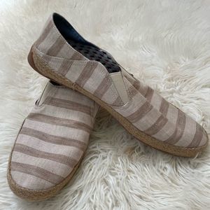 Ben Sherman Cream and Taupe Striped Men Loafers
